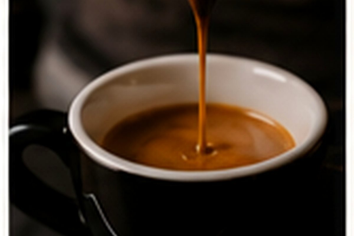 Espresso die in een wit kopje loopt